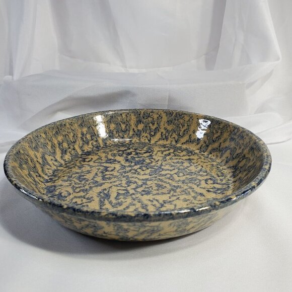 VTG Robinson Ransbottom Pottery USA Spatterware Stoneware Deep Dish Pie Plate - Picture 2 of 11